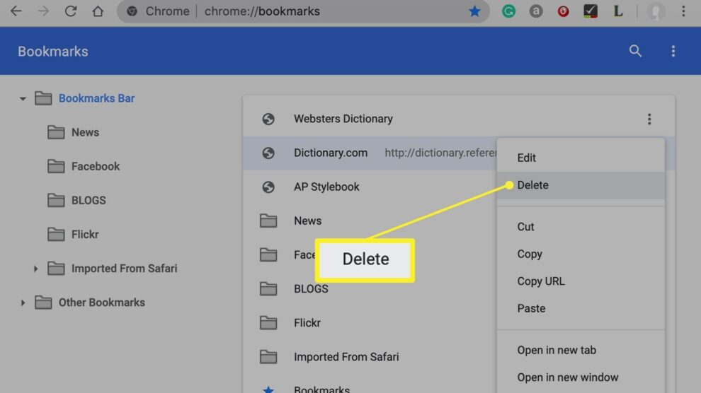 How to Delete Bookmarks