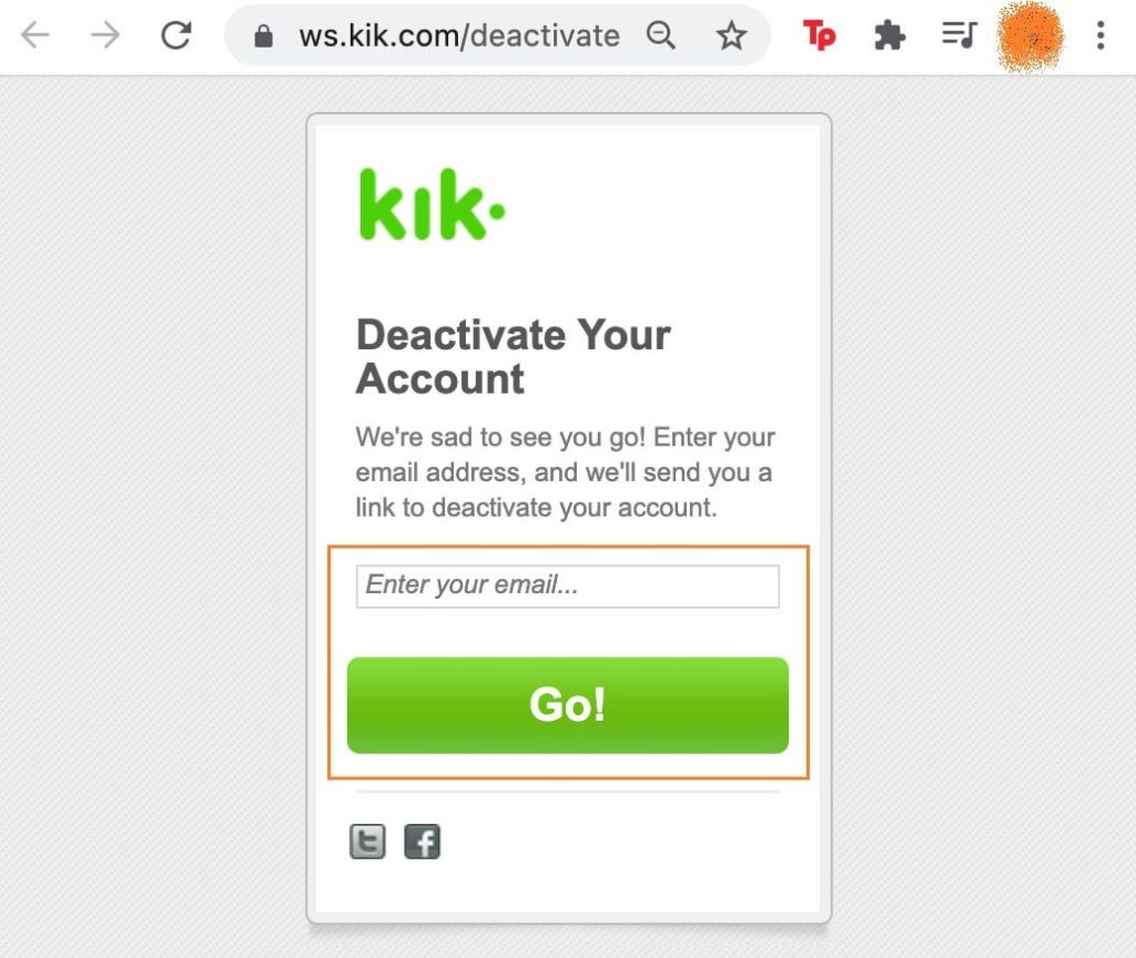 How to delete kik account