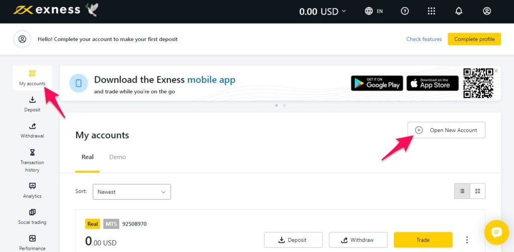 How to register for a genuine trading account with Exness 